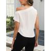 imageCUPSHE Womens Off Shoulder Blouses Shirts Short Sleeve Asymmetrical Going Out Blouses Tops ShirtsWhite
