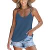 imageCUPSHE Women Loose Fit Casual Flowy Tank Tops Cami V Neck Sleeveless TshirtsLight Blue