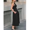 imageCUPSHE Summer Dress for Women 2025 Formal Sleeveless Round Neck Cutout Pockets Casual A Line Maxi DressBlack