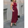 imageCUPSHE Summer Dress for Women 2025 Formal Sleeveless Round Neck Cutout Pockets Casual A Line Maxi DressBurgundy