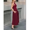 imageCUPSHE Summer Dress for Women 2025 Formal Sleeveless Round Neck Cutout Pockets Casual A Line Maxi DressBurgundy