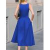 imageCUPSHE Summer Dress for Women 2025 Formal Sleeveless Round Neck Cutout Pockets Casual A Line Maxi DressRoyal Blue