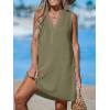 imageCUPSHE Swimsuit Coverup for Women V Neck Beachwear Sleeveless Beach Dress with Chest PocketArmy Green
