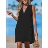 imageCUPSHE Swimsuit Coverup for Women V Neck Beachwear Sleeveless Beach Dress with Chest PocketBlack
