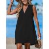 imageCUPSHE Swimsuit Coverup for Women V Neck Beachwear Sleeveless Beach Dress with Chest PocketBlack