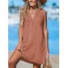 imageCUPSHE Swimsuit Coverup for Women V Neck Beachwear Sleeveless Beach Dress with Chest PocketBrick Red