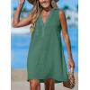 imageCUPSHE Swimsuit Coverup for Women V Neck Beachwear Sleeveless Beach Dress with Chest PocketGreen