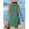 imageCUPSHE Swimsuit Coverup for Women V Neck Beachwear Sleeveless Beach Dress with Chest PocketGreen