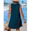 imageCUPSHE Swimsuit Coverup for Women V Neck Beachwear Sleeveless Beach Dress with Chest PocketNavy