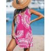 imageCUPSHE Swimsuit Coverup for Women V Neck Beachwear Sleeveless Beach Dress with Chest PocketPlum Patterned