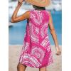 imageCUPSHE Swimsuit Coverup for Women V Neck Beachwear Sleeveless Beach Dress with Chest PocketPlum Patterned