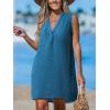 imageCUPSHE Swimsuit Coverup for Women V Neck Beachwear Sleeveless Beach Dress with Chest PocketRoyal Blue