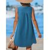 imageCUPSHE Swimsuit Coverup for Women V Neck Beachwear Sleeveless Beach Dress with Chest PocketRoyal Blue