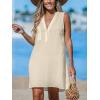 imageCUPSHE Swimsuit Coverup for Women V Neck Beachwear Sleeveless Beach Dress with Chest PocketYellow