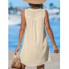 imageCUPSHE Swimsuit Coverup for Women V Neck Beachwear Sleeveless Beach Dress with Chest PocketYellow