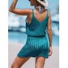 imageCUPSHE Women Bathing Suit Crochet Cover Up Hollow Out Swimsuit Beach Summer Dress Coverups 2025Eucalyptus Blue