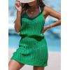 imageCUPSHE Women Bathing Suit Crochet Cover Up Hollow Out Swimsuit Beach Summer Dress Coverups 2025Green