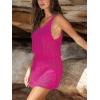 imageCUPSHE Women Bathing Suit Crochet Cover Up Hollow Out Swimsuit Beach Summer Dress Coverups 2025Magenta