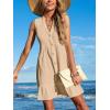 imageCUPSHE Women Swimsuit Coverup 100 Cotton Ruffle Hem Beach Cover Up DressesBeige