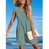 imageCUPSHE Women Swimsuit Coverup 100 Cotton Ruffle Hem Beach Cover Up DressesGreen