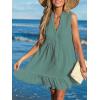 imageCUPSHE Women Swimsuit Coverup 100 Cotton Ruffle Hem Beach Cover Up DressesGreen