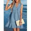 imageCUPSHE Women Swimsuit Coverup 100 Cotton Ruffle Hem Beach Cover Up DressesLake Blue