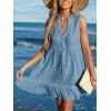 imageCUPSHE Women Swimsuit Coverup 100 Cotton Ruffle Hem Beach Cover Up DressesLake Blue