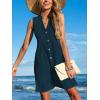 imageCUPSHE Women Swimsuit Coverup 100 Cotton Ruffle Hem Beach Cover Up DressesNavy