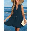 imageCUPSHE Women Swimsuit Coverup 100 Cotton Ruffle Hem Beach Cover Up DressesNavy