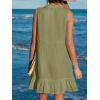 imageCUPSHE Women Swimsuit Coverup 100 Cotton Ruffle Hem Beach Cover Up DressesOlive Green