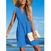 imageCUPSHE Women Swimsuit Coverup 100 Cotton Ruffle Hem Beach Cover Up DressesRoyal Blue