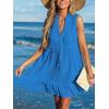 imageCUPSHE Women Swimsuit Coverup 100 Cotton Ruffle Hem Beach Cover Up DressesRoyal Blue