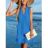 imageCUPSHE Women Swimsuit Coverup 100 Cotton Ruffle Hem Beach Cover Up DressesRoyal Blue