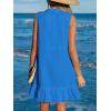 imageCUPSHE Women Swimsuit Coverup 100 Cotton Ruffle Hem Beach Cover Up DressesRoyal Blue