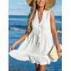 imageCUPSHE Women Swimsuit Coverup 100 Cotton Ruffle Hem Beach Cover Up DressesWhite