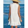 imageCUPSHE Women Swimsuit Coverup 100 Cotton Ruffle Hem Beach Cover Up DressesWhite