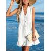 imageCUPSHE Women Swimsuit Coverup 100 Cotton Ruffle Hem Beach Cover Up DressesWhite