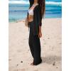 imageCUPSHE Womens Crochet Cover Up Set Button Down Hollow Out Top Long Net Pant 2 Piece BeachwearBlack