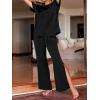 imageCUPSHE Womens Satin Silk Pajama Set Soft Pjs Sleepwear Short Sleeve Top with Long Pajama Pant SetBblack