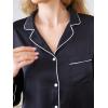 imageCUPSHE Womens Satin Silk Pajama Set Soft Pjs Sleepwear Short Sleeve Top with Long Pajama Pant SetBblack2