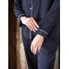 imageCUPSHE Womens Satin Silk Pajama Set Soft Pjs Sleepwear Short Sleeve Top with Long Pajama Pant SetBblack2