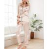 imageCUPSHE Womens Satin Silk Pajama Set Soft Pjs Sleepwear Short Sleeve Top with Long Pajama Pant SetBchampagne