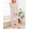 imageCUPSHE Womens Satin Silk Pajama Set Soft Pjs Sleepwear Short Sleeve Top with Long Pajama Pant SetBchampagne