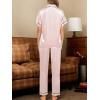 imageCUPSHE Womens Satin Silk Pajama Set Soft Pjs Sleepwear Short Sleeve Top with Long Pajama Pant SetCchampagne