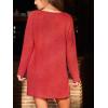 imageCUPSHE Nightgowns for Women V Neck Sleepwear Soft Sleeveless Chemise LingerieA1red