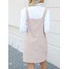 imageCUPSHE Women Corduroy Summer Dress Front Bib Pocket Square Neck Wide Strap Casual Overall Holiday Vacation Fall Mini DressApricot