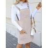 imageCUPSHE Women Corduroy Summer Dress Front Bib Pocket Square Neck Wide Strap Casual Overall Holiday Vacation Fall Mini DressApricot
