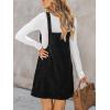 imageCUPSHE Women Corduroy Summer Dress Front Bib Pocket Square Neck Wide Strap Casual Overall Holiday Vacation Fall Mini DressBlack