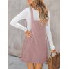 imageCUPSHE Women Corduroy Summer Dress Front Bib Pocket Square Neck Wide Strap Casual Overall Holiday Vacation Fall Mini DressLight Purple