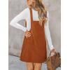 imageCUPSHE Women Corduroy Summer Dress Front Bib Pocket Square Neck Wide Strap Casual Overall Holiday Vacation Fall Mini DressOrange